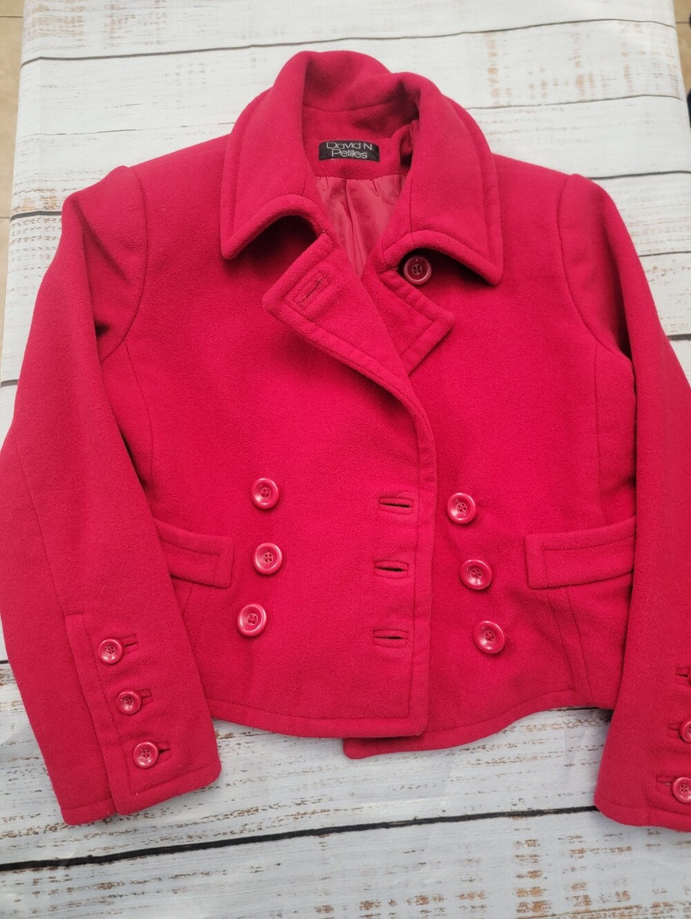 Red Double-Breasted Peacoat